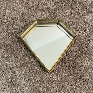 Diamond Shaped Mirrored Ring Dish